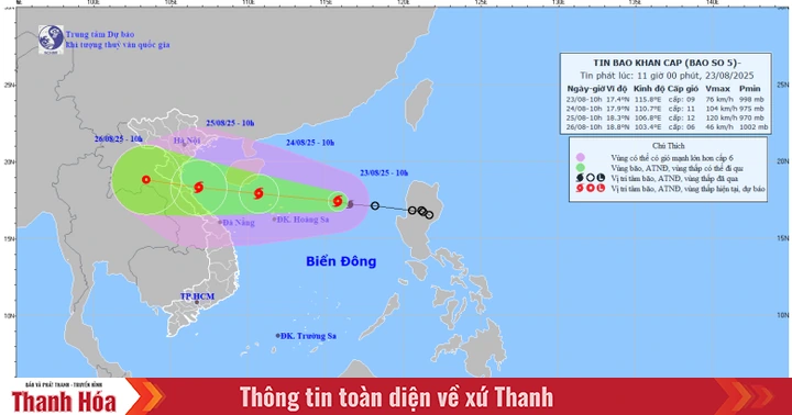 Bão số 5 liên tục tăng cấp, hướng thẳng về các tỉnh từ Thanh Hóa - Quảng Trị