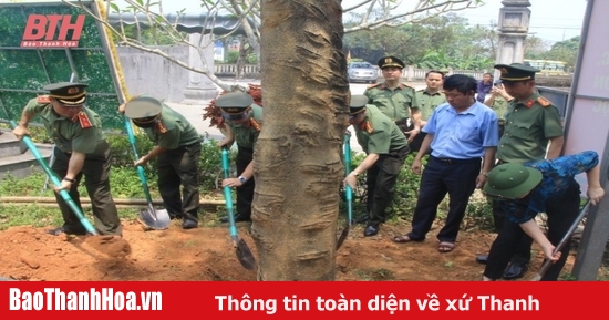 Viện Khoa học và công nghệ Bộ Công an trồng cây tại Đền thờ Bà Triệu